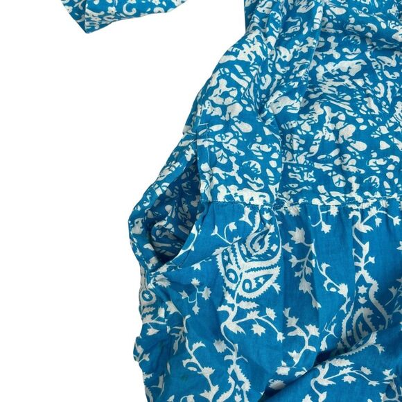 The Vermont Country Store Womens Tiered Short Sleeve Muumuu Dress Aqua Large - Picture 6 of 15